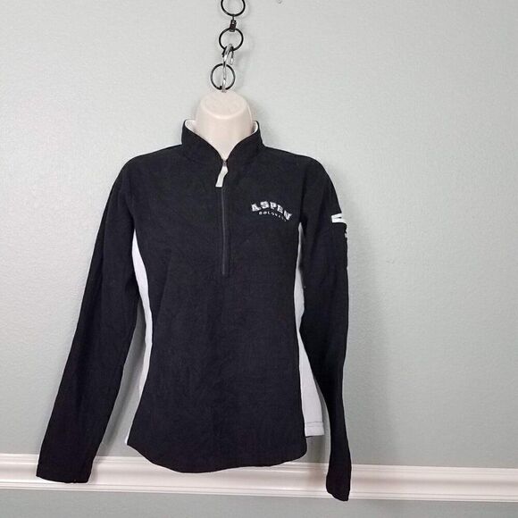 Jansport Jackets & Blazers - Jan Sport Aspen Colorado Medium Fleece Black White Partial Zip Pull Over Jacket